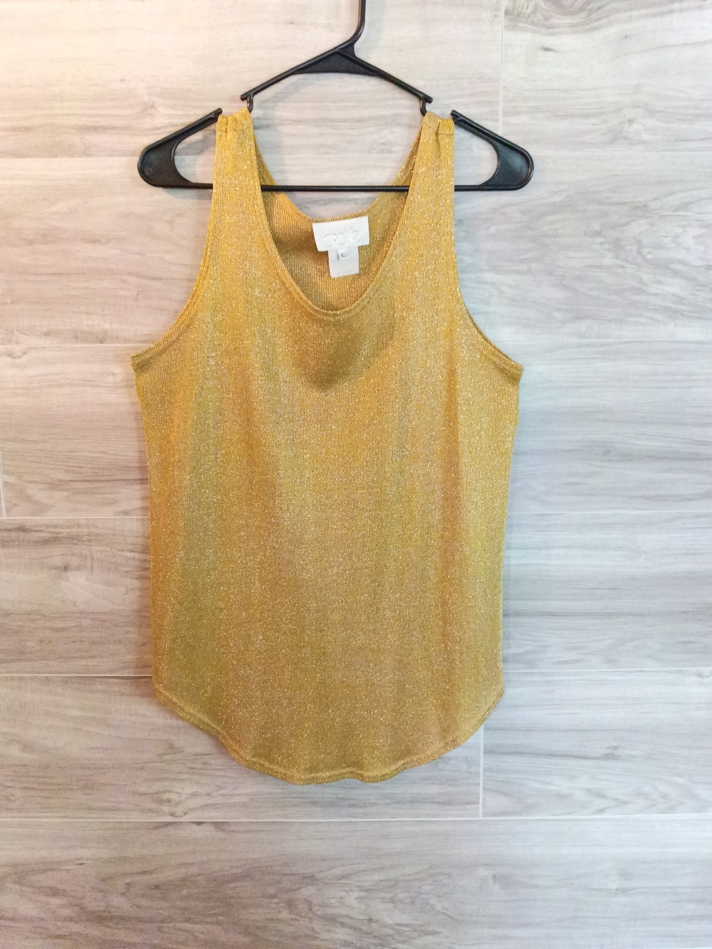 Cache Gold Metallic Scoop Neck Tank